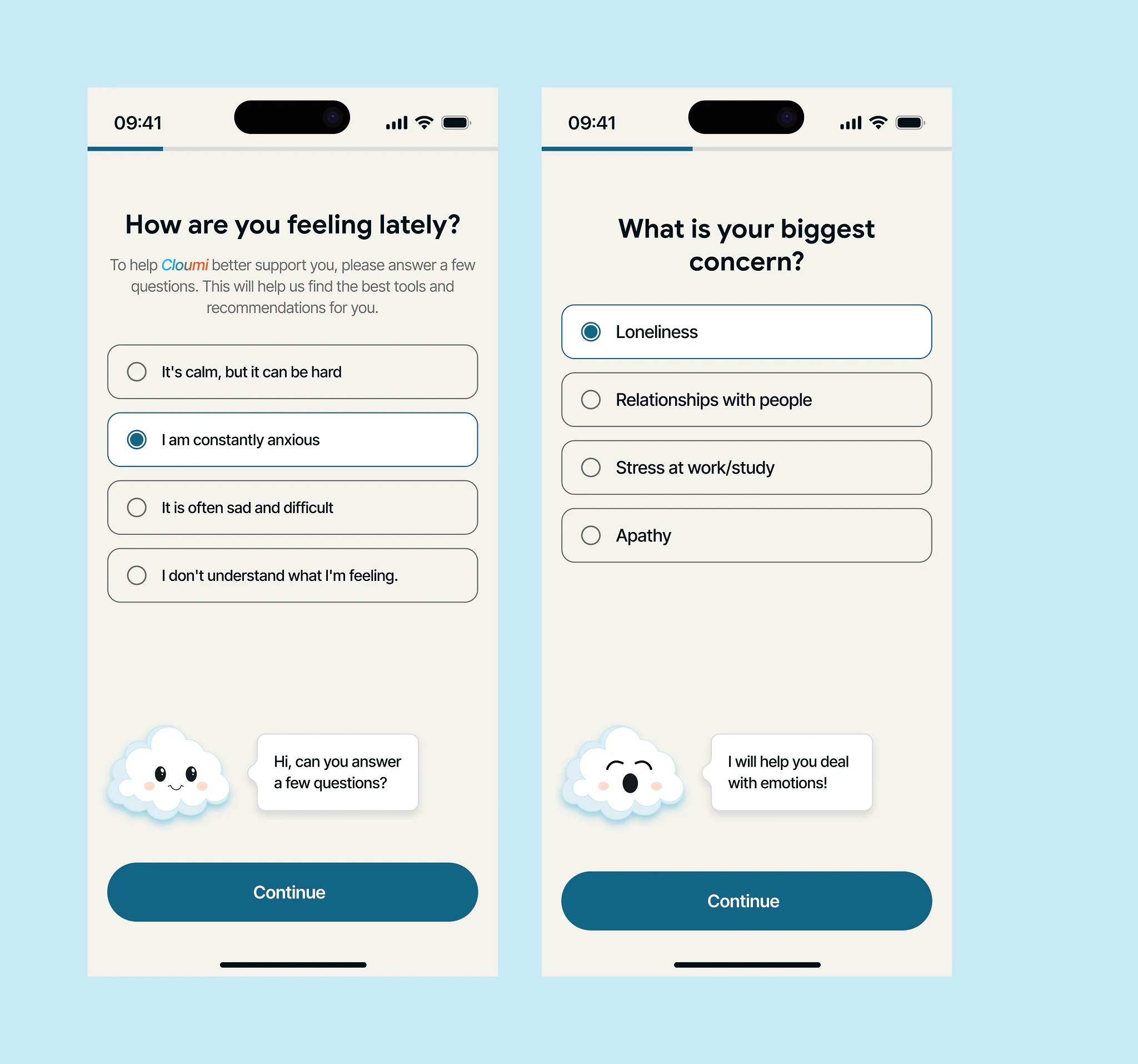 Cloumi — app screen 1