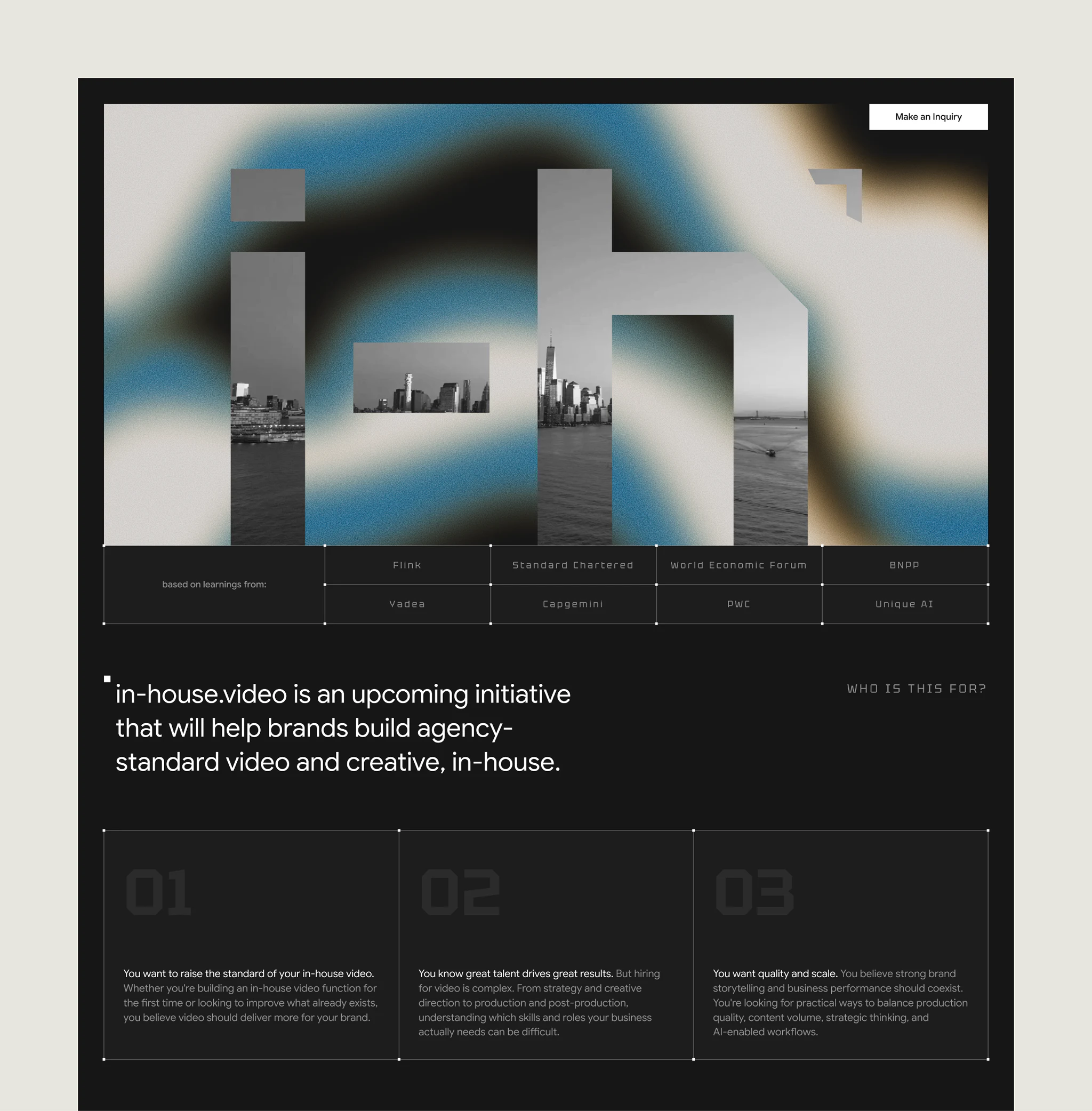 In-house. — website screenshot, part 1