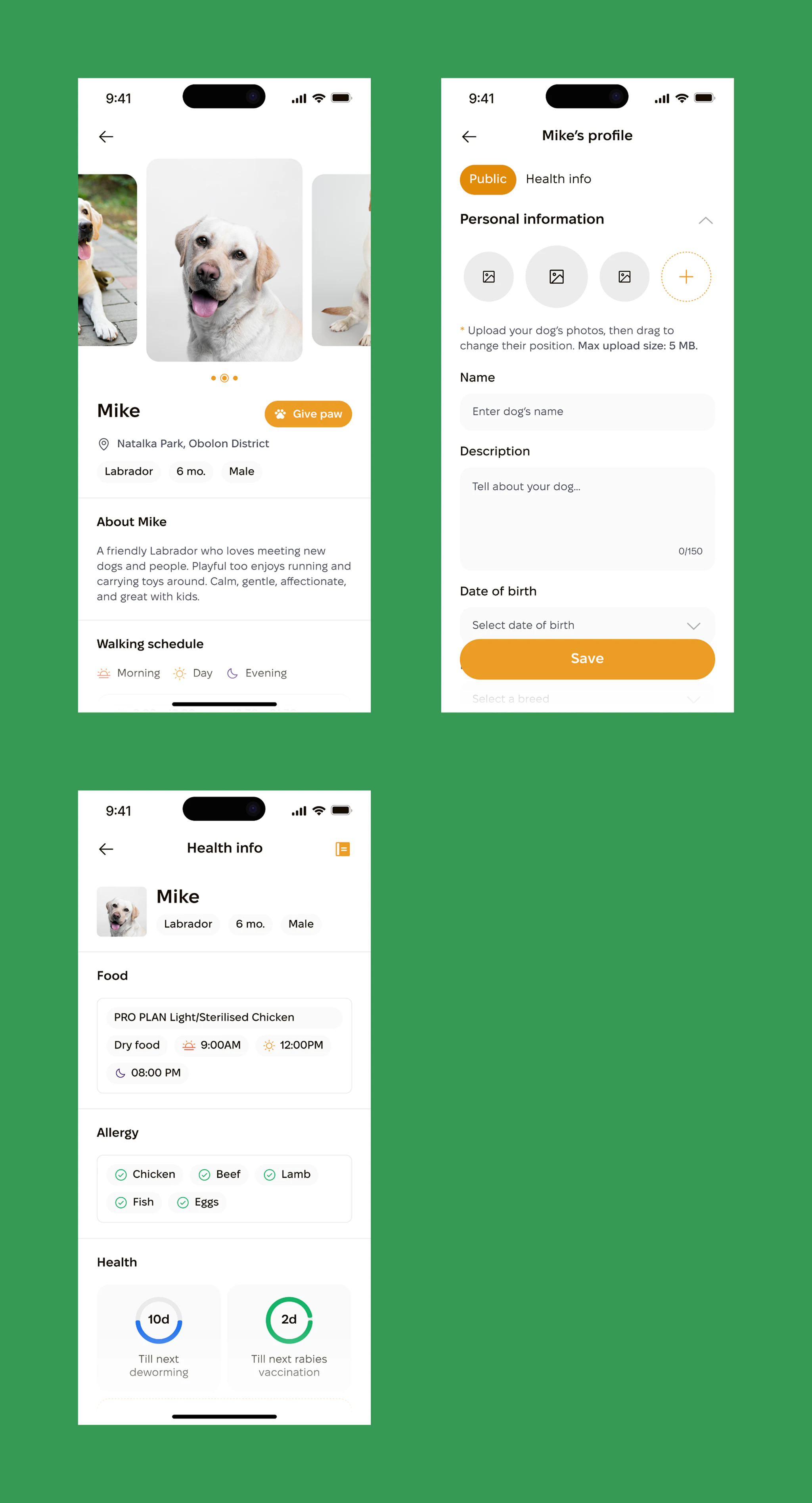 PackPawer — Profile & Dog health